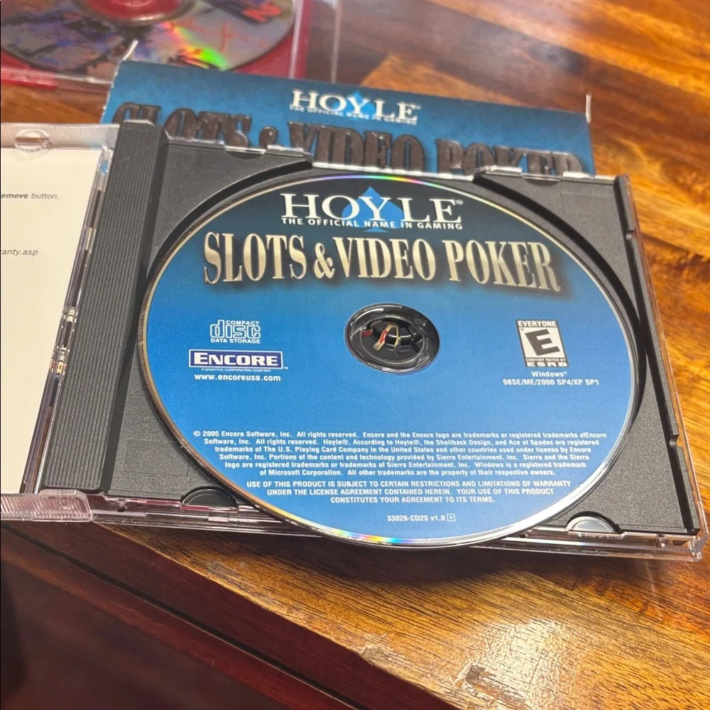 Hoyle Slots & Video Poker PC Game + NHRA Drag Racing CD Combo vintage